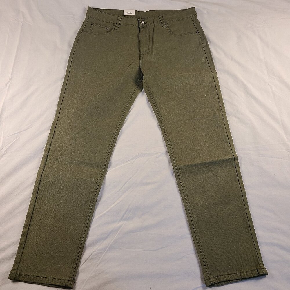 Design Men's Pants 38 Stretch Waist Green New